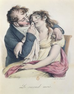 妊娠2ヶ月、c.1825（色付きのリソ） 作： Louis Leopold Boilly